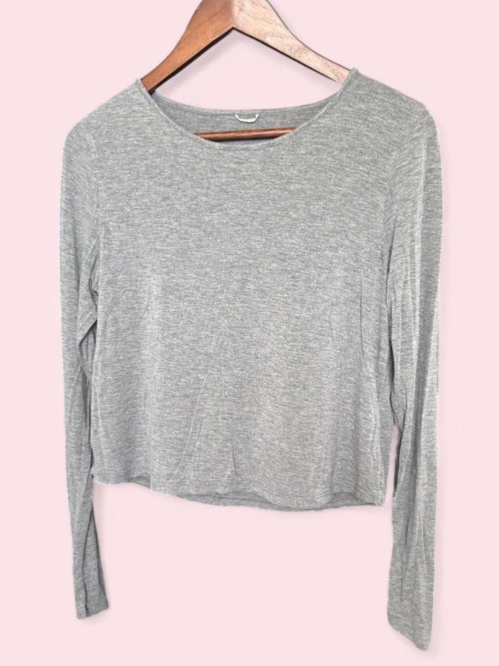 Kit and Ace Heather Grey Cropped Long Sleeve